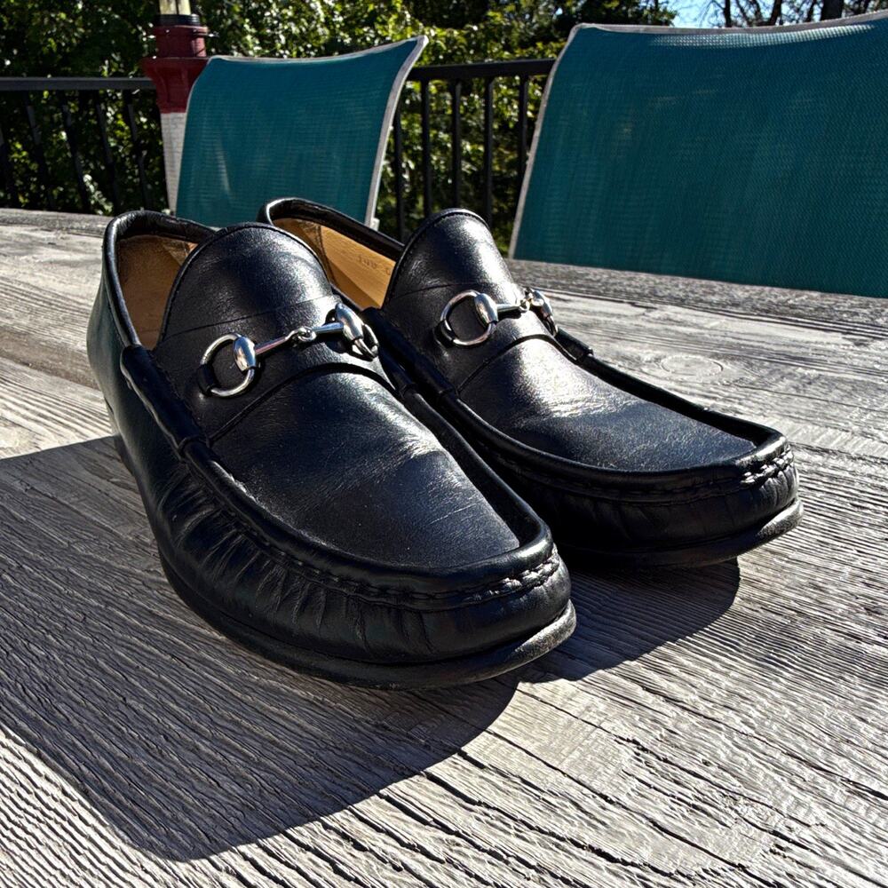 Gucci Black Leather Horsebit Slip-On Dress Loafers Men’s US 9.5 B Italy W/ COA